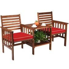 3PCS Outdoor Patio Furniture Set Garden Table Chair Set Loveseat w/Umbrella Hole Garden Furniture Set price
