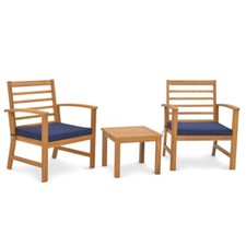 3PCS Patio Outdoor Garden Modern Acacia Wood Furniture Set w/Soft Seat Cushions Garden Furniture Set price