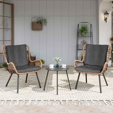 3pc Outdoor Bistro Set, Patio Furniture with Table Thick Cushions Lawn Garden Garden Furniture Set price