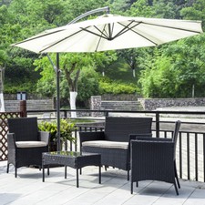 Patio Furniture Set 4 Pcs Outdoor Wicker Sofas Rattan Chair Wicker Conversation Garden Furniture Set price