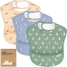 KeaBabies Waterproof Baby Bibs 3 Pack Pets Paws Food Grade Baby Raincoat price