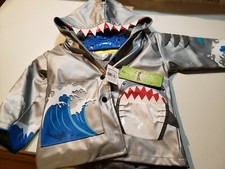 New KIDORABLE Shark Raincoat Rain Jacket Boys Toddler Size 12-18 Months Baby Raincoat price