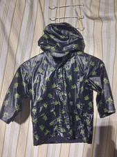 babyGAP Frog Print Hooded Waterproof Rain Coat Zip Blue/Green 3 Years Baby Raincoat price