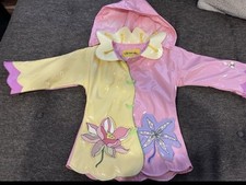 Kidorable Girls Hooded Waterproof Rain Coat Pink/Yellow Floral Bee 3T Baby Raincoat price