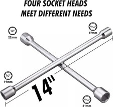 Heavy Duty 14-Inch Universal 4-Way Tire Iron Wheel Lug Nut Wrench Tool Silver . Wheel Lug Wrench price