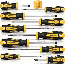 11-Pieces Magnetic Screwdriver Set 5 Phillips 5 Flat Head Tips Magnetizer Tool Screwdriver price