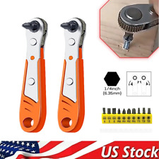 Ratcheting Right Angle Screwdriver Hex Drive 90 Degree Offset + 10pc Bits Set! Screwdriver price