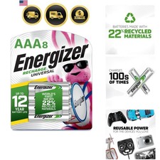 Recharge Universal Rechargeable AAA Batteries 8 Pack, Triple A Batteries Standard & Rechargeable Batteries price