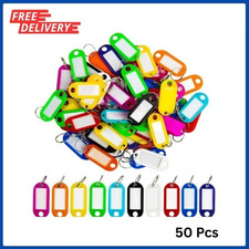 50X Plastic Key Tags, Flexible Key Labels with Split Ring Label Window, Key Key price