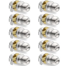10 Pack Privacy Door Knobs Interior, Satin Nickel Doorknob with Lock -ANSI Gr... Doorknob Lock price