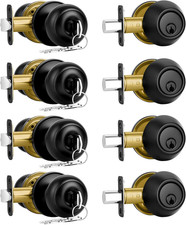 4 Pack Matte Black Door Lock Set Deadbolt And Knob Keyed Alike With Keys Doorknob Lock price