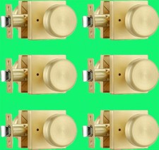 6 Pack Brushed Gold Door Knob with Square Rosette,  Door Knob with Privacy Lock Doorknob Lock price