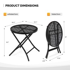 Folding Outdoor Side Table with Flower Cut Outs Weather Resistant Steel Patio Garden Table price
