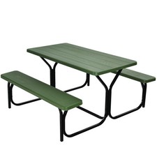 Costway Picnic Table Bench Set Outdoor Camping Backyard Garden Party All Weather Garden Table price