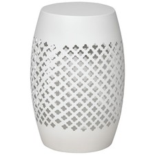 12" Outdoor Garden Accent Table, White Garden Table price