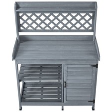 Uimoso Outdoor Wooden Gardening Table with Storage and Shelves Garden Table price