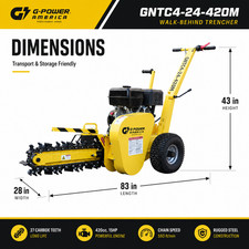 Professional Trencher 27 Carbide Teeth, 3.3 ft/min Trenching Speed for Garden Trenching Machine price