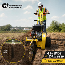 3.3 ft/min Trenching Speed for Garden  Gasoline Trencher 15HP 4Stroke OHV Engine Trenching Machine price
