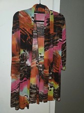 Women's Creation 2X Bold Pink & Orange Abstract Cardigan Women's Cardigan price