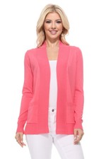 Yemak Women's Long Sleeve Open Front Knit Sweater Cardigan Shrug with Pocket Women's Cardigan price