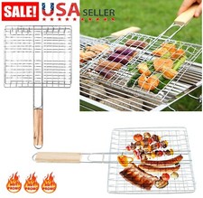Stainless Steel BBQ Grill Folding Grilling Basket Home Barbecue Accessories Tool Grill & Barbecue Accessories price