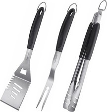 HAUSHOF 3 Pcs Grill Accessory Heavy Duty BBQ Set Barbecue Utensils Tool Kit Set Grill & Barbecue Accessories price