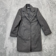 Gap Jacket Boys Medium Gray Overcoat Wool Blend Notch Lapel Long Coat Trench Boys' Overcoat price