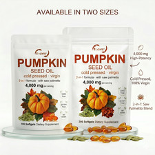Pumpkin Seed Oil Saw Palmetto 4000mg Softgels Natural Prostate Support Free ship Saw price