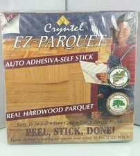 Vtg Cryntel EZ Parquet Self Stick Real Hardwood Chestnut 12”x12” Tiles 10pc, NEW Parquet price