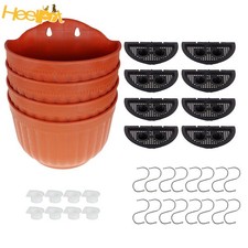 4 Pack Brick Red Round Plant Flower Pots Wall Hanging Planter And Accessories Pots and Accessories price