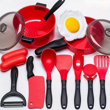Kids Pretend Play Kitchen Accessories Set - Pots, Pans, Utensils & Food Pots and Accessories price