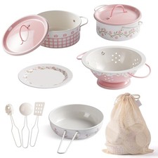 Robotime Play Pots And Pans Toys For Kids 9 Pcs Play Kitchen Accessories Set Pots and Accessories price