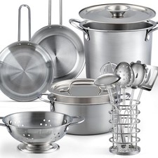 13Pcs Kids Pretend Play Kitchen Accessories Pots and Pans Playset, Stainless Pots and Accessories price