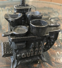 Vintage Queen Miniature Cast Iron Stove w/cast iron pots and accessories Pots and Accessories price