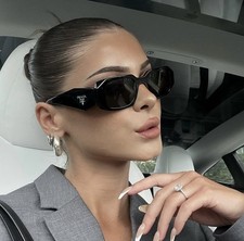 ✨Prada PR 17WS Symbole Sunglasses Black/Dark Grey 1AB5S0 Women's Sunglasses price