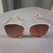 Women's Cat Eye Sunglasses Gold Tone Metal Frame Brown Gradient Plastic Lenses Women's Sunglasses price