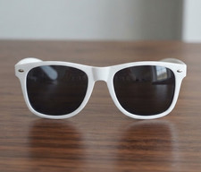 Sunglasses with White Plastic Frame & Black Tinted Lenses Women's Sunglasses price