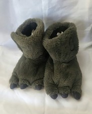 Faux Fur Green Dinosaur Feet Slippers Boys Size XL 11-12 Boys' Slippers price