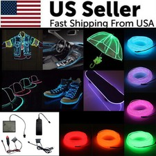 Neon LED Light Glow EL Wire String Strip Rope Tube Decor Car Party + Controller LED Lighting price