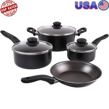 7 Piece Nonstick Aluminum Cookware Set Dishwasher Safe Essential Pots Pans New Pot / Pan Sets price