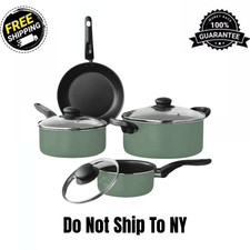 Mainstays 7-Piece Pots and Pans Cookware Set Nonstick Kitchen Pots Pans Green Pot / Pan Sets price