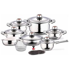 SWISS INOX 18 PCS Cookware Set. Fry Pots, Pans, Saucepan, Casserole Pot / Pan Sets price