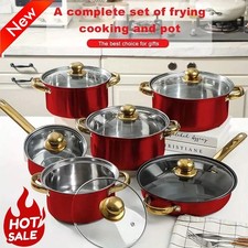 12pcs Stainless Steel Cookware Set – 6 Nonstick Pots & Pans with Matching Lids Pot / Pan Sets price