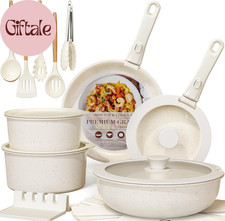 Ceramic Non-Stick Cookware 21 Pcs Pots and Pans Set, Detachable Handle, RV Kitch Pot / Pan Sets price