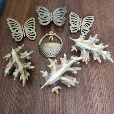 Vintage Gold-Tone Metal Plastic Yard Garden Art Home Decor Butterflies Leaves ++ Decorative Garden Products price