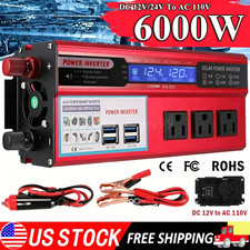 Pure Sine Wave Solar Converter 6000W Car Power Inverter DC 12V To AC 110V 4 USB Car Power Inverter-Converter price