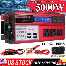 Pure Sine Wave Solar Converter 5000W Car Power Inverter DC 12V To AC 110V 4 USB Car Power Inverter-Converter price