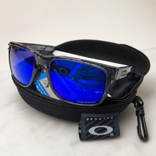 Oakley Holbrook Polarized Sunglasses Clear Smoke Frame Deep Blue Lenns Men's Sunglasses price