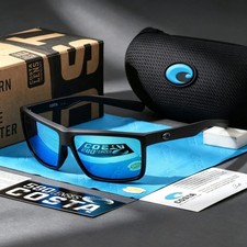 Costa Del Mar Rinconcito Black Frame Blue Mirror 580P Polarized Sunglasses Men's Sunglasses price