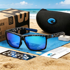 Costa Del Mar Rinconcito Black Camo Blue Mirror Polarized 580P Sunglasses Men's Sunglasses price